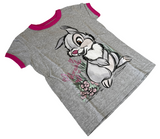 Disney Girls Bambi Thumper Adorable Graphic Gray Short Sleeve Shirt Size Small