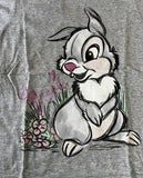 Disney Girls Bambi Thumper Adorable Graphic Gray Short Sleeve Shirt Size Small