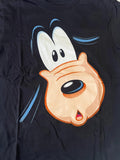 Disney Boys Goofy Face Graphic Black Short Sleeve Shirt Size Medium