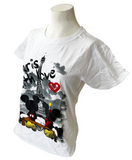 Disney Women's Mickey Mouse & Minnie Paris With Love White Shirt Size Medium