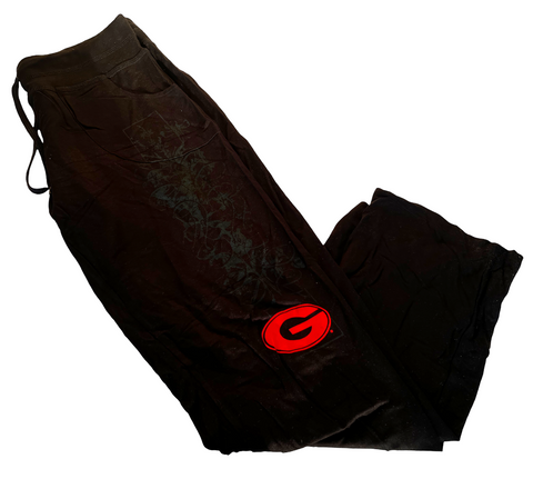 Emerson Street Clothing Women's Georgia Bulldogs Graphic Black Cozy Pants Size S