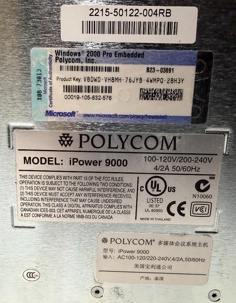 Polycom iPower 9000 Codec Video Conferencing System 100-120V/200-240V