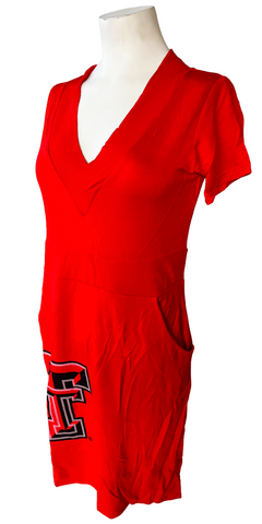 Emerson Street Clothing Texas Tech Red Raiders V-Neck Short Sleeve Dress Size XS