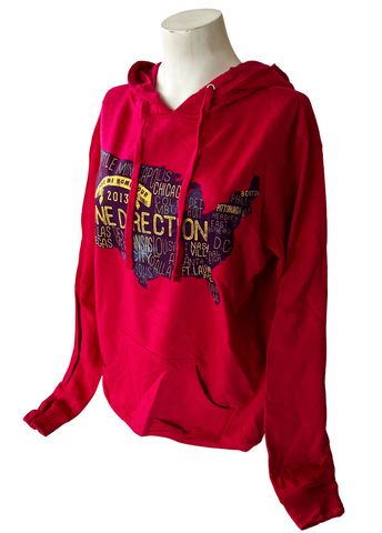 Independent Women's One Direction Take Me Home Tour 2013 Pink Hoodie Size Large