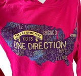 Independent Women's One Direction Take Me Home Tour 2013 Pink Hoodie Size Large