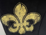 Emerson Street Clothing Women's Fleur De Lis Black Short Sleeve Dress Size XS
