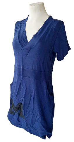 Emerson Street Women's Michigan Wolverines Navy Short Sleeve Dress Size Small