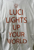 Royal Apparel Men's Luci Lights Up Your World White Short Sleeve Shirt Size L
