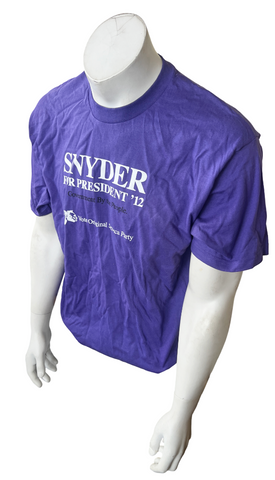 Hanes Men's Barry E. Snyder For President 2012 Seneca Party Purple Shirt Size L