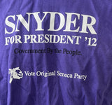Hanes Men's Barry E. Snyder For President 2012 Seneca Party Purple Shirt Size L