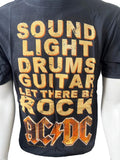 Anvil Men's AC/DC Sound Light Drums Guitar Let There Be Rock Black Shirt Size M
