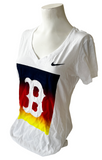 Nike Women's Boston Red Sox Graphic White Slim Fit Short Sleeve Shirt Size M