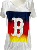 Nike Women's Boston Red Sox Graphic White Slim Fit Short Sleeve Shirt Size M