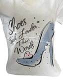 Disney Women's Shoes Speak Louder Than Words Graphic White Shirt Size Medium