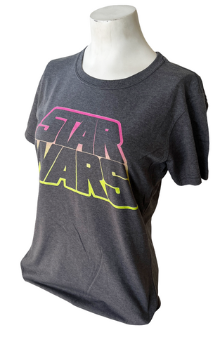 Disney Women's Star Wars Graphic Gray Short Sleeve Shirt Size Medium