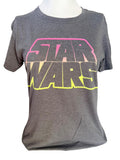 Disney Women's Star Wars Graphic Gray Short Sleeve Shirt Size Medium