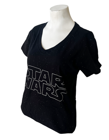 Disney Women's Star Wars Graphic Black Short Sleeve Shirt Size Medium