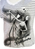 Disney Women's Jack Skellington & Sally Beautiful Nightmare Striped Shirt Size M