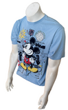 Disney Men's Mickey Mouse New York City Graphic Blue Short Sleeve Shirt Size M