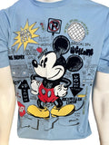 Disney Men's Mickey Mouse New York City Graphic Blue Short Sleeve Shirt Size M