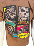 Disney Store Men's Chewbacca Roar Graphic Brown Short Sleeve Shirt Size Medium