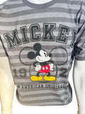 Disney Men's Mickey Mouse 1928 American Original Gray Striped Shirt Size Large