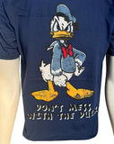 Disney Men's Donald Duck Don't Mess With The Duck Graphic Blue Shirt Size M