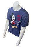 Disney Men's Mickey Mouse Don't Ask I Went To Vegas! Graphic Blue Shirt Size M