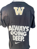 Nike Men's UDUB Washington Huskies Always Going Deep Graphic Black Shirt Size M