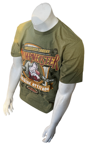 Disney Men's Grumpy Grumpmeister Consistently Cranky Green Short Sleeve Shirt M