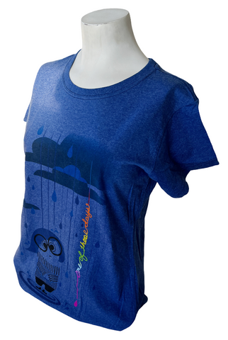 Disney Women's Inside Out Sadness One Of Those Days Graphic Blue Shirt Size M