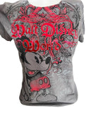 Disney Women's Mickey Mouse Walt Disney World Graphic Gray Shirt Size Large