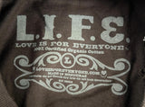 L.I.F.E. Women's Birds Live In Music Live Life In Love Brown Shirt Size Large