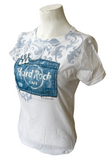 Hard Rock Cafe Women's Hard Rock Cafe Orlando Denim Patch White Shirt Size M