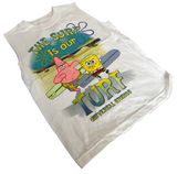 Universal Studios Boys SpongeBob The Surf Is Our Turf White Sleeveless Shirt S