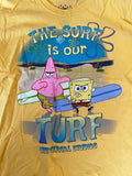 Universal Studios Boys SpongeBob The Surf Is Our Turf Yellow Shirt Size Medium