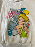Disney Girls Tinker Bell San Francisco Graphic White Pullover Sweatshirt Size S