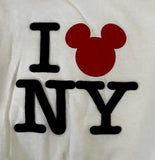 Hanes Boys I Love New York Mickey Mouse Graphic White Pullover Sweatshirt Size S