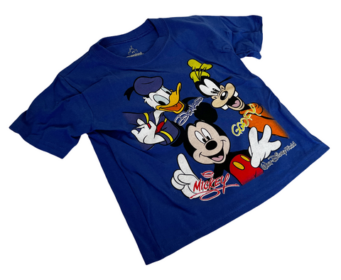 Disney Boys Mickey Mouse Donald Goofy Walt Disney World Blue Shirt Size 3T