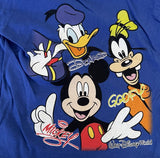 Disney Boys Mickey Mouse Donald Goofy Walt Disney World Blue Shirt Size 3T