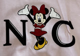 Hanes Girls Minnie Mouse NYC Graphic Pink Long Sleeve Pullover Sweatshirt Size L