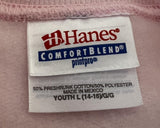 Hanes Girls Minnie Mouse NYC Graphic Pink Long Sleeve Pullover Sweatshirt Size L