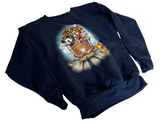 Hanes Boys Mickey Mouse & Friends San Francisco Train Navy Sweatshirt Size M