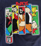 Universal Studios Boys Popeye & Friends Graphic Navy Short Sleeve Shirt Size XL
