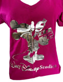 Disney Mickey Mouse Women Are The Best Judges Chrome Graphic Pink Shirt Size M