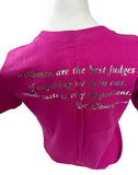 Disney Mickey Mouse Women Are The Best Judges Chrome Graphic Pink Shirt Size M