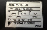 Yaskawa Electric SGMS-20A6AB1G AC Servo Motor 2000W 3000RPM 6.36Nm 12.4A