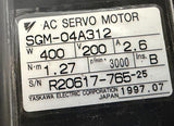 Yaskawa Electric SGM-04A312 AC Servo Motor 400W 200V 3000RPM 1.27Nm 2.6A