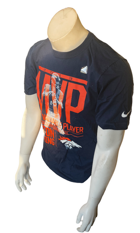 Nike Men's Denver Broncos Peyton Manning Quarterback MVP 2013 Navy Shirt Size S