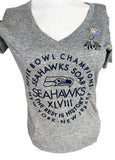 Nike Women's Seattle Seahawks Super Bowl XLVIII Champions Gray Slim Fit Shirt XL